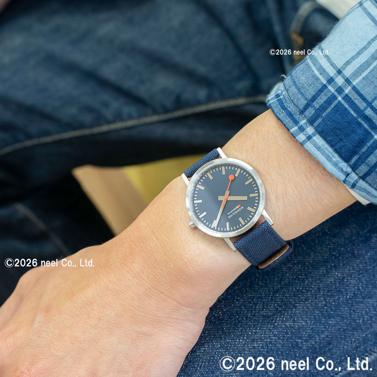 モンディーン MONDAINE 腕時計 メンズ レディース クラシック 36mm ブルー Classic サステナブル・ウォッチ A660.30314.40SBD