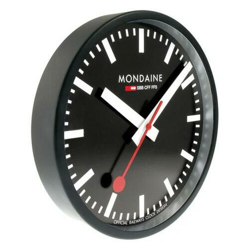 モンディーン MONDAINE アナログ 掛け時計 ウォールクロック 25cm ブラック A990.CLOCK.64SBB