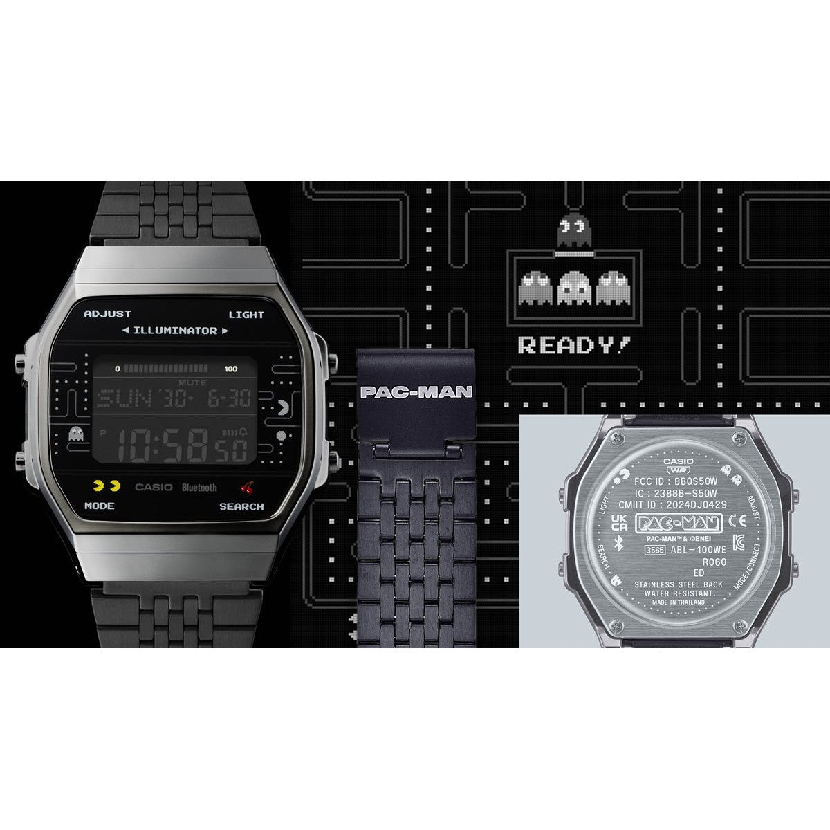 カシオ クラシック CASIO CLASSIC パックマン コラボ オンライン限定モデル デジタル 腕時計 ABL-100WEPC-1BJR PAC-MAN スマートフォンリンク【2024 新作】