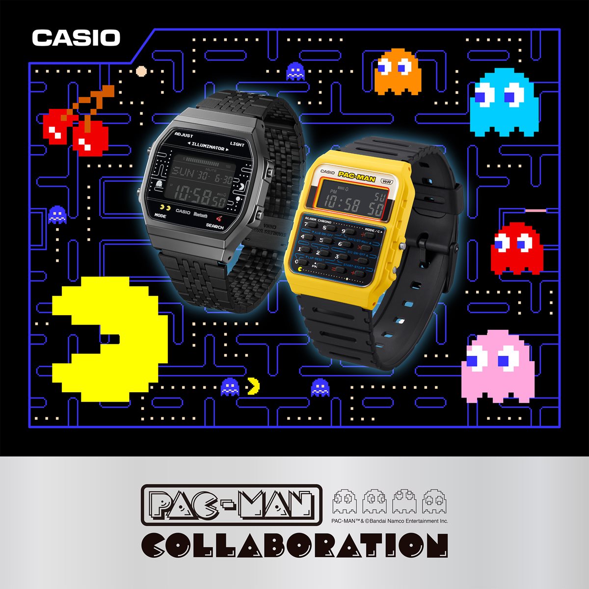 カシオ クラシック CASIO CLASSIC パックマン コラボ オンライン限定モデル デジタル 腕時計 ABL-100WEPC-1BJR PAC-MAN スマートフォンリンク【2024 新作】