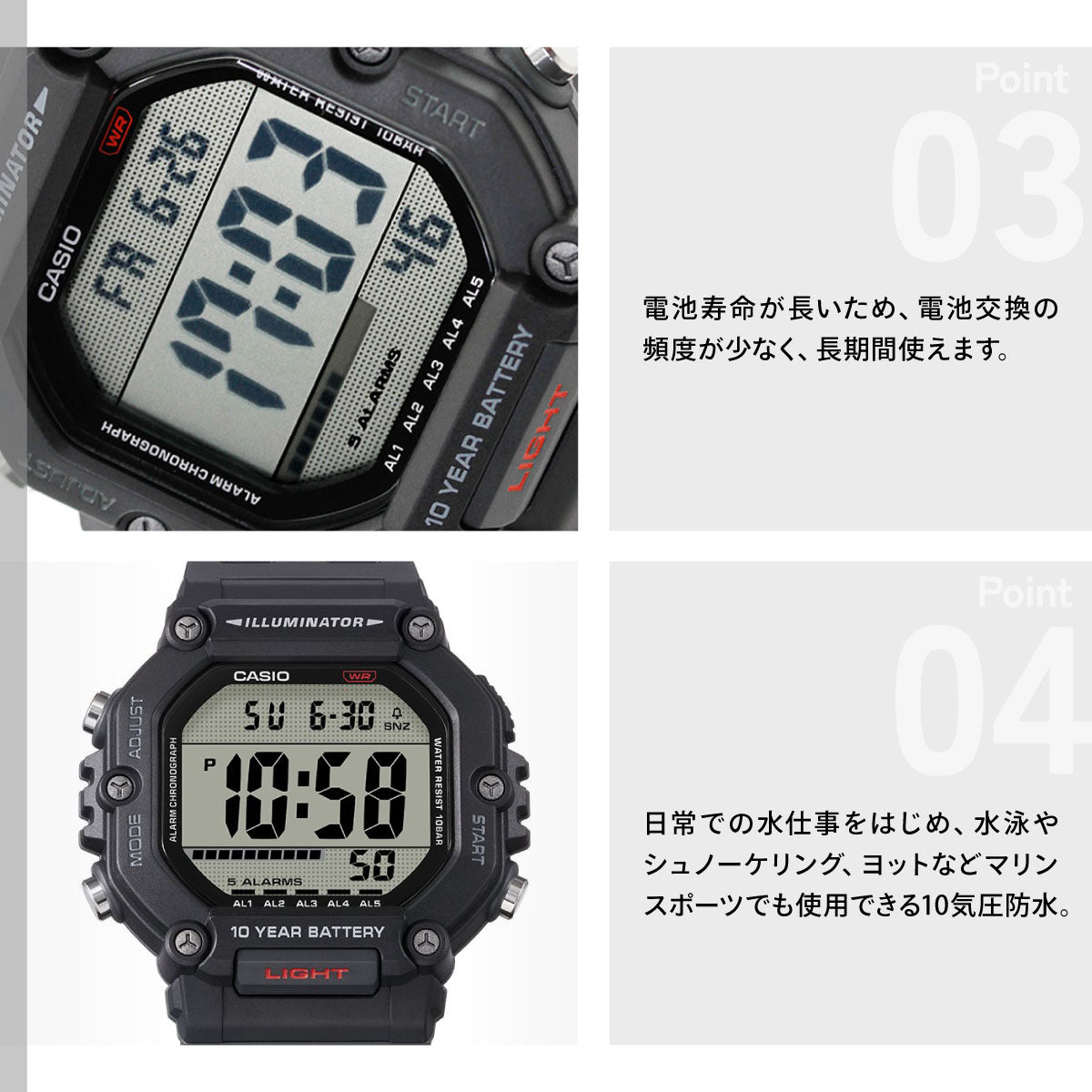 カシオ コレクション CASIO Collection デジタル 腕時計 メンズ AE-1600H-1AJF