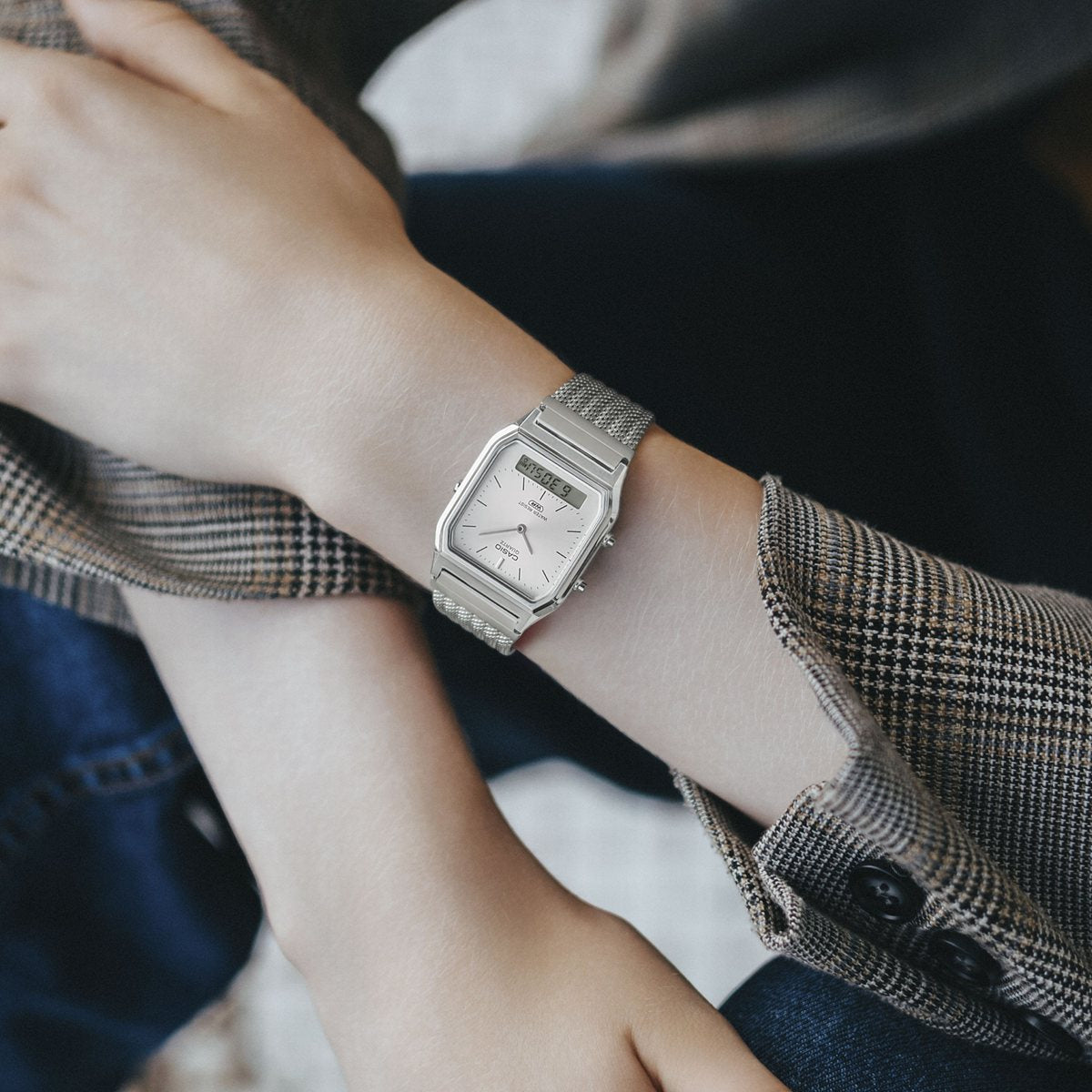 カシオ クラシック CASIO CLASSIC デジタル 限定モデル 腕時計 AQ-230EM-7AJF シルバー【2025 新作】