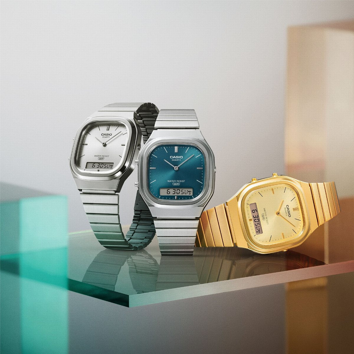 カシオ クラシック CASIO CLASSIC 限定モデル アナデジ 腕時計 AQ-240E-3AJF グリーン【2025 新作】