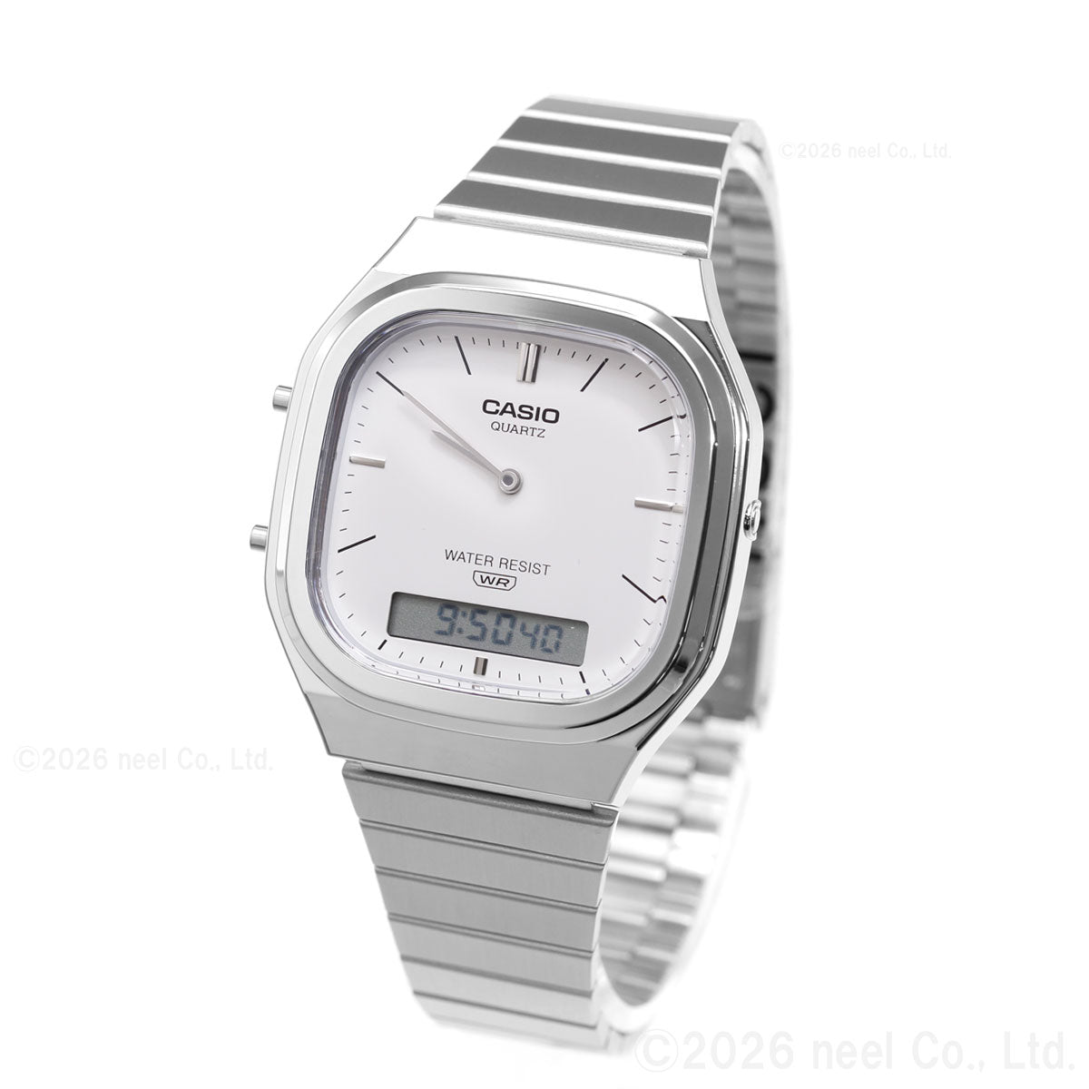 カシオ クラシック CASIO CLASSIC アナデジ 限定モデル 腕時計 AQ-240E-7A2JF ホワイト【2026 新作】