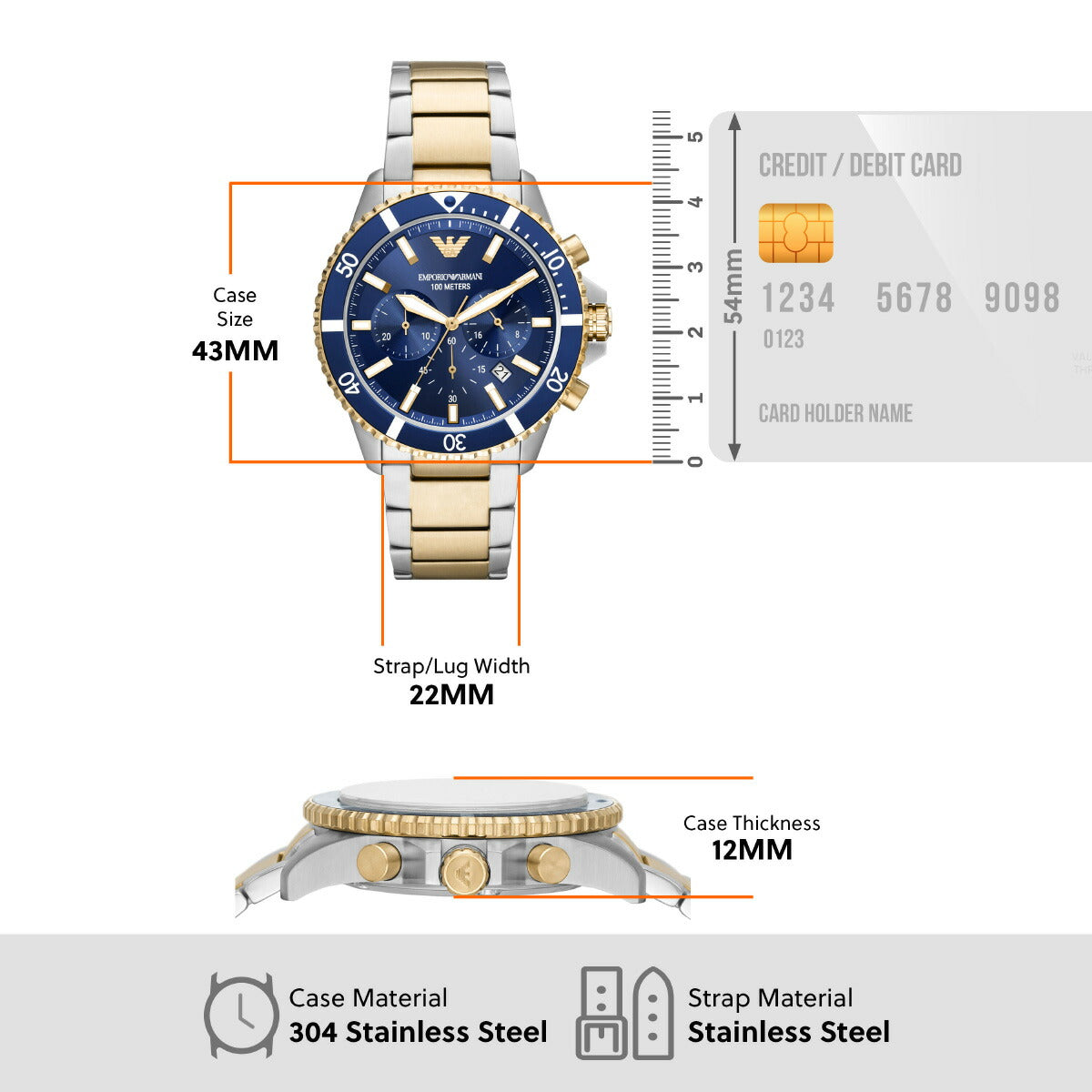 エンポリオアルマーニ EMPORIO ARMANI 腕時計 メンズ クロノグラフ ステンレススチールウォッチ AR11362