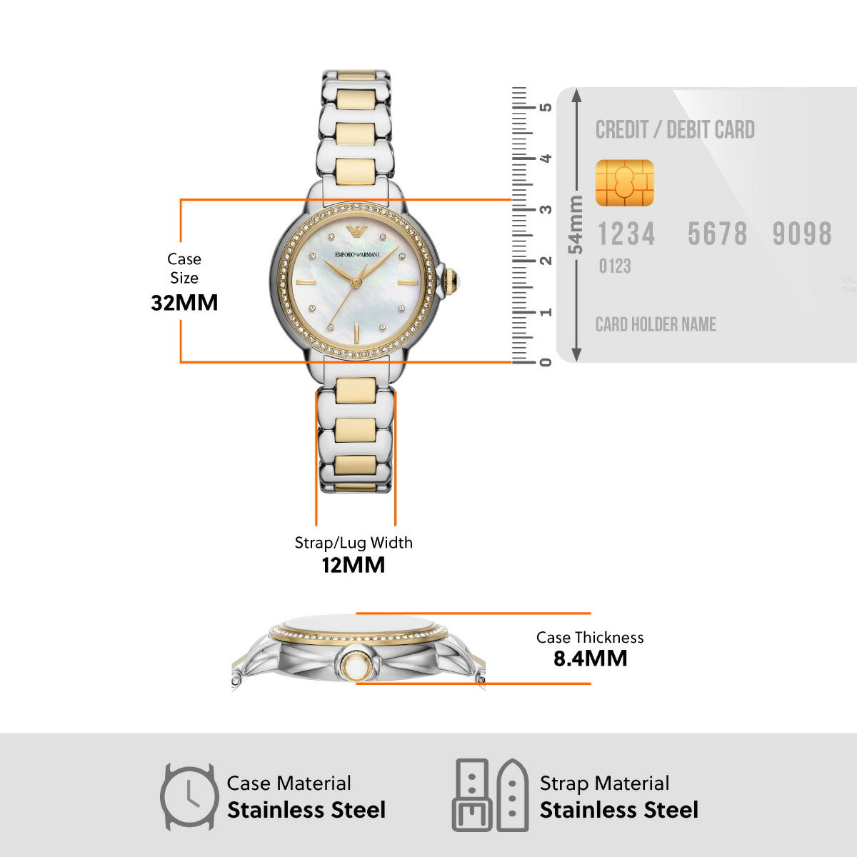 エンポリオアルマーニ EMPORIO ARMANI 腕時計 レディース ステンレススチールウォッチ AR11524