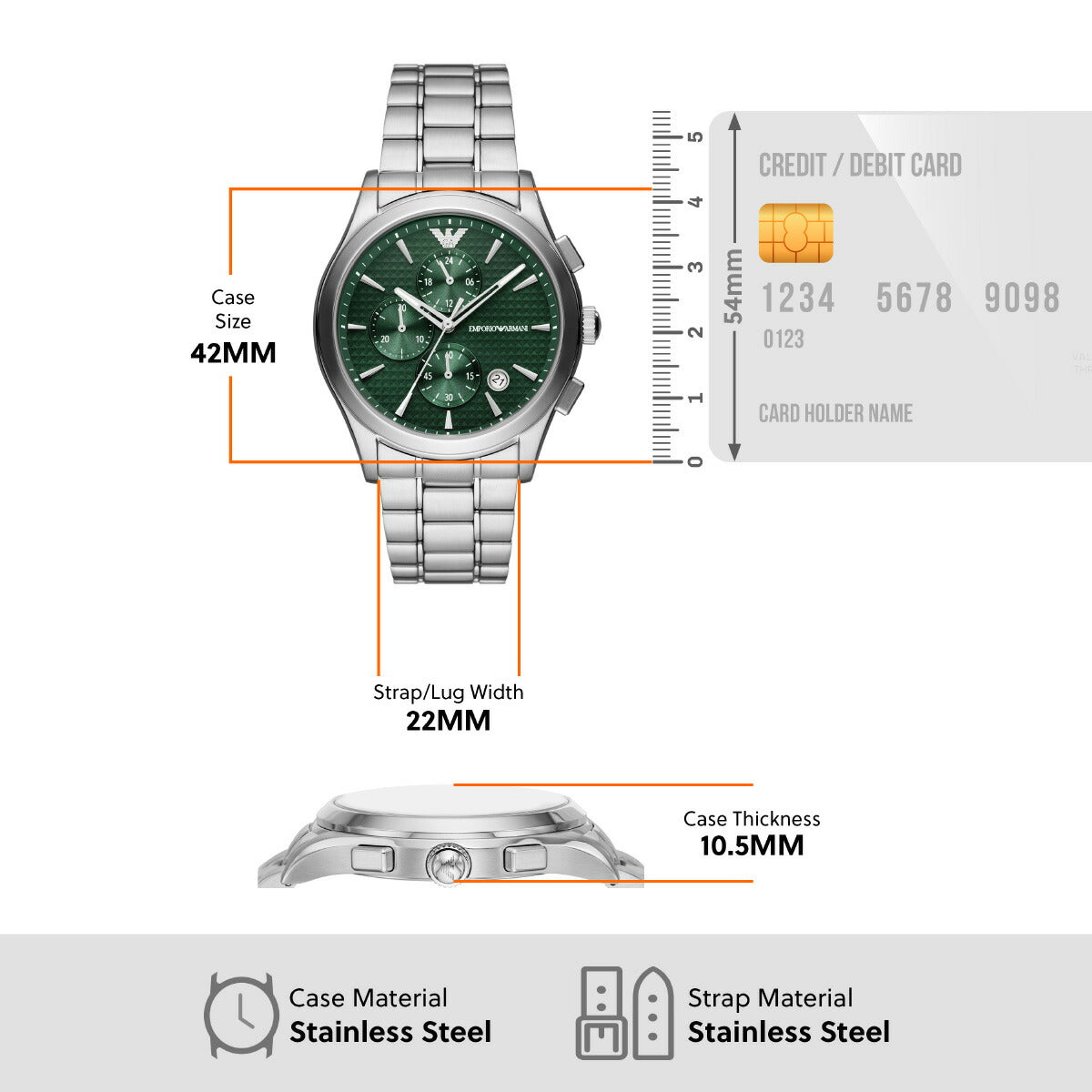 エンポリオアルマーニ EMPORIO ARMANI 腕時計 メンズ クロノグラフ ステンレススチールウォッチ AR11529