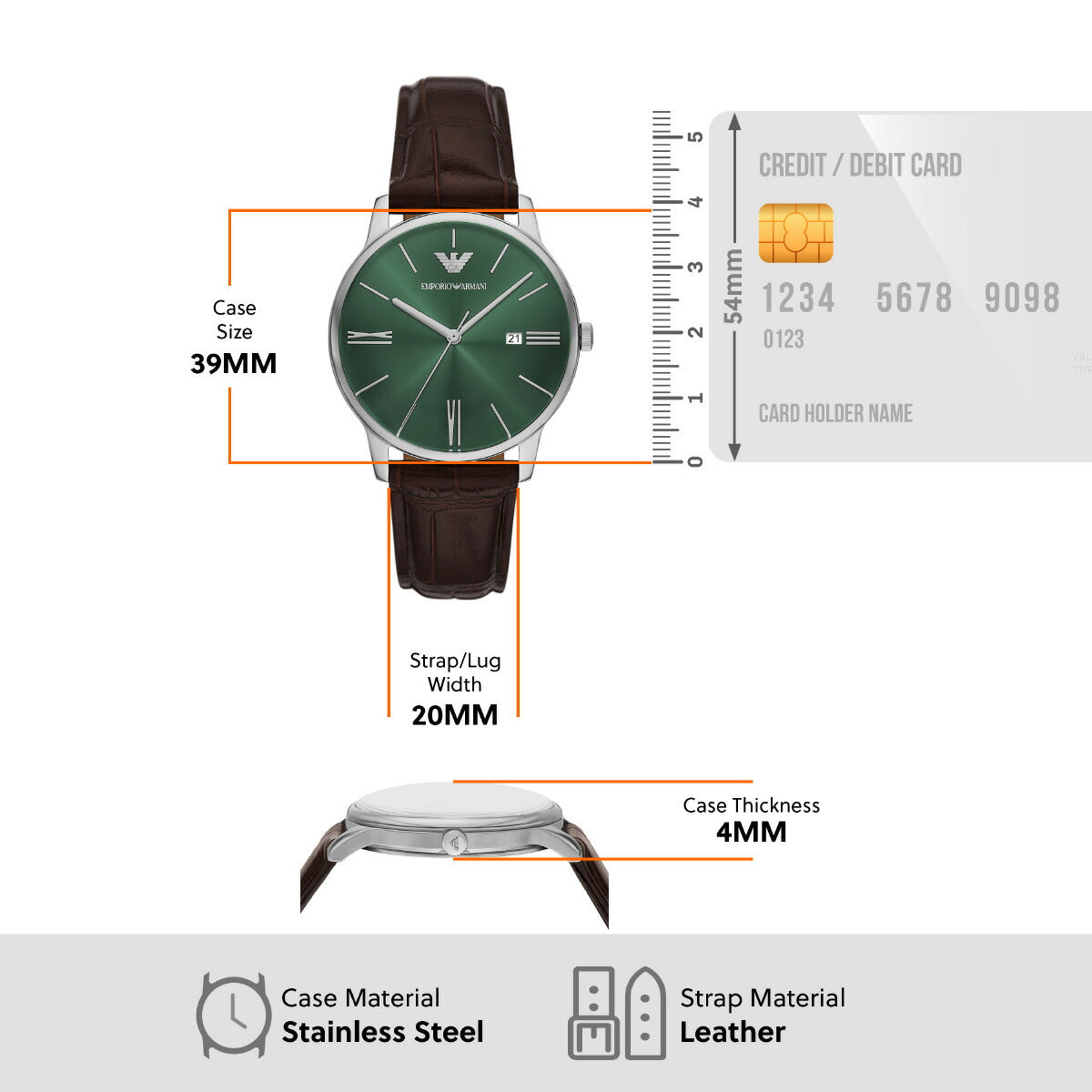 エンポリオアルマーニ EMPORIO ARMANI 腕時計 メンズ 三針デイト ステンレススチールウォッチ AR11672