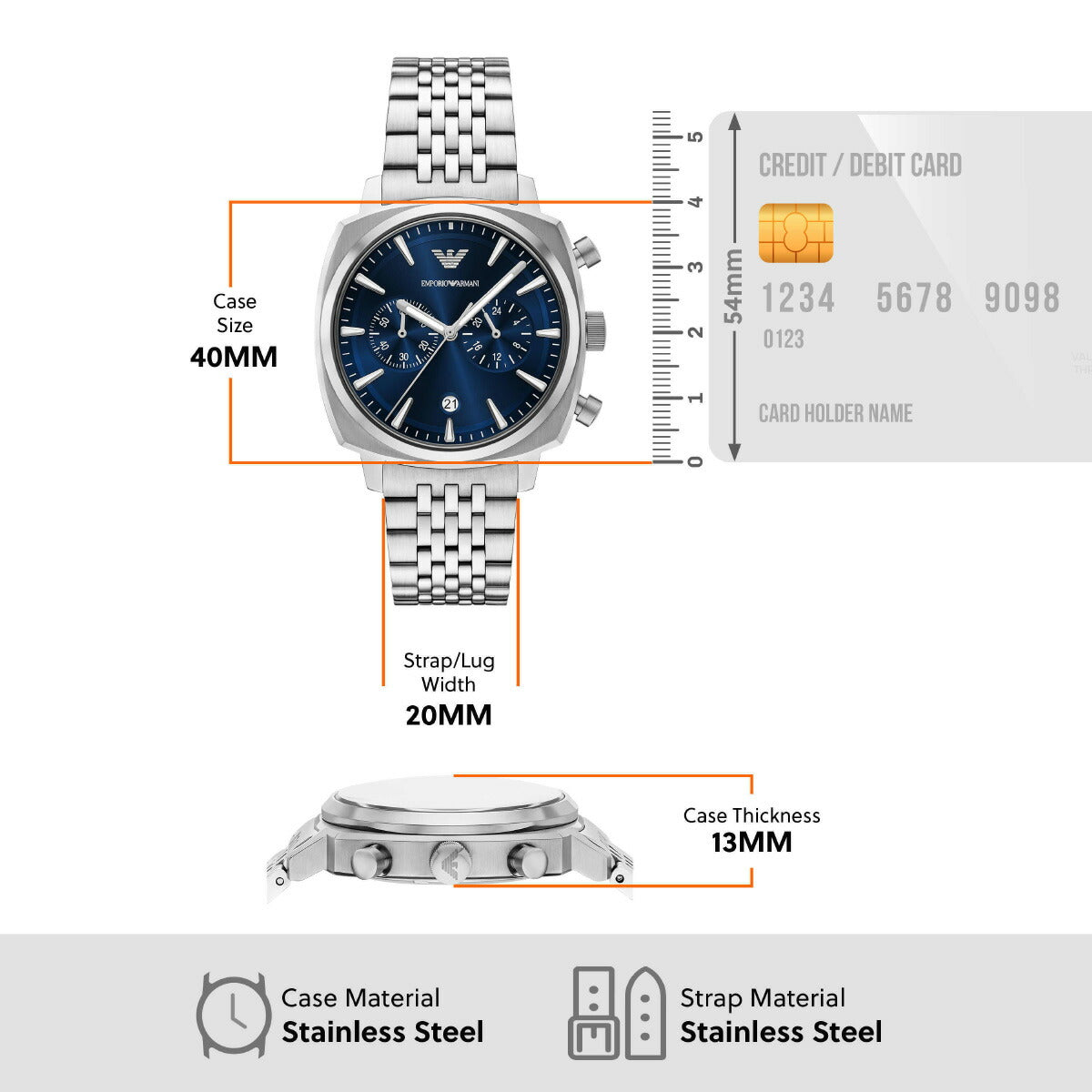 エンポリオアルマーニ EMPORIO ARMANI 腕時計 メンズ クロノグラフウォッチ ステンレススチール AR11688【2025 新作】