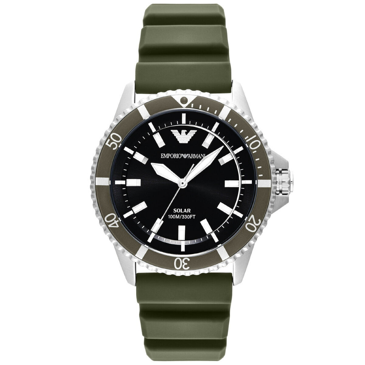 エンポリオアルマーニ EMPORIO ARMANI 腕時計 メンズ ワールドエクスプローラー ソーラーパワー 3針ウォッチ グリーンシリコン AR11699【2025 新作】
