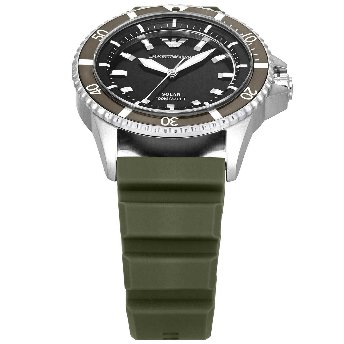エンポリオアルマーニ EMPORIO ARMANI 腕時計 メンズ ワールドエクスプローラー ソーラーパワー 3針ウォッチ グリーンシリコン AR11699【2025 新作】