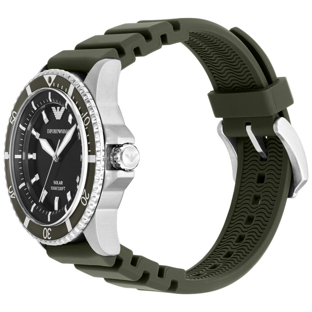 エンポリオアルマーニ EMPORIO ARMANI 腕時計 メンズ ワールドエクスプローラー ソーラーパワー 3針ウォッチ グリーンシリコン AR11699【2025 新作】