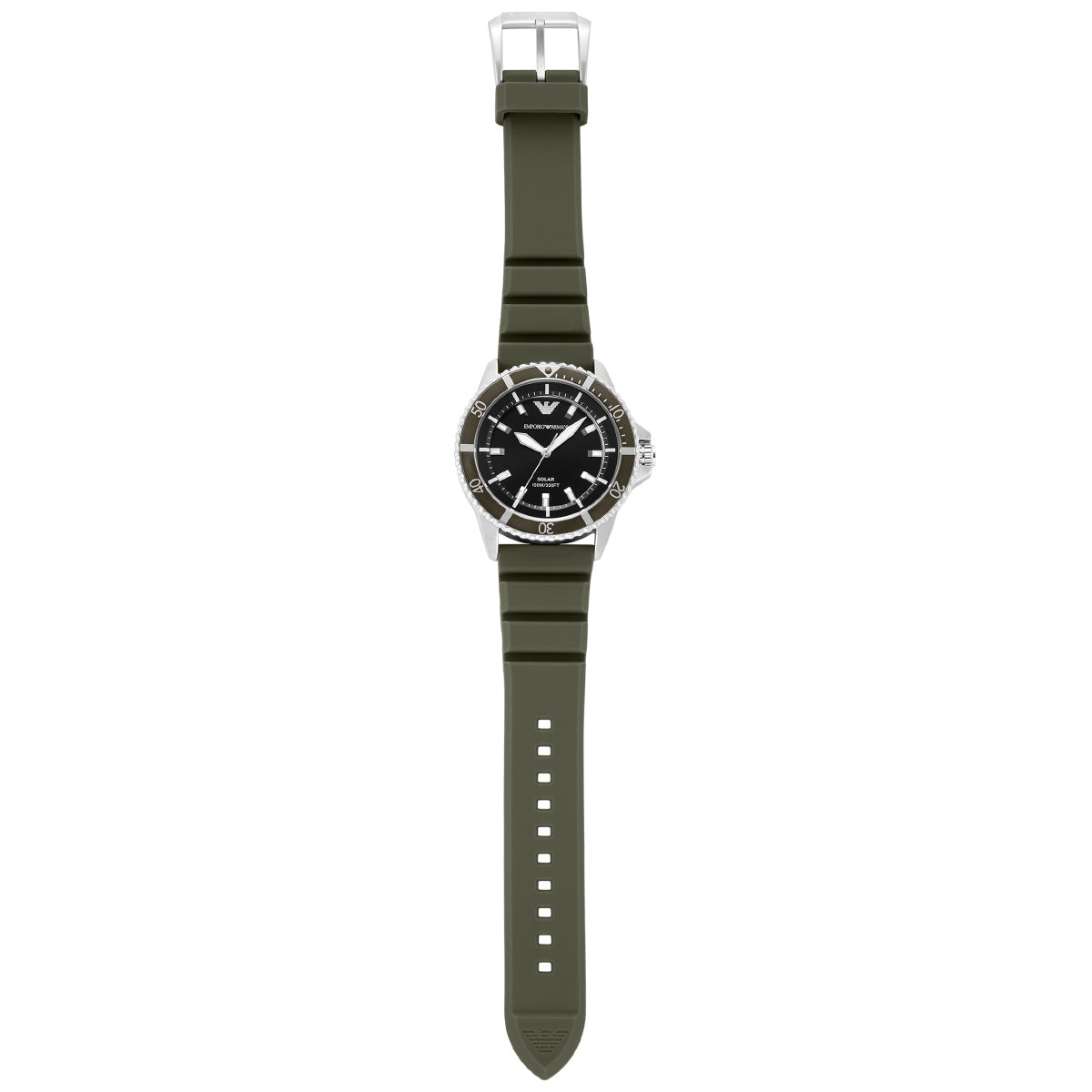 エンポリオアルマーニ EMPORIO ARMANI 腕時計 メンズ ワールドエクスプローラー ソーラーパワー 3針ウォッチ グリーンシリコン AR11699【2025 新作】