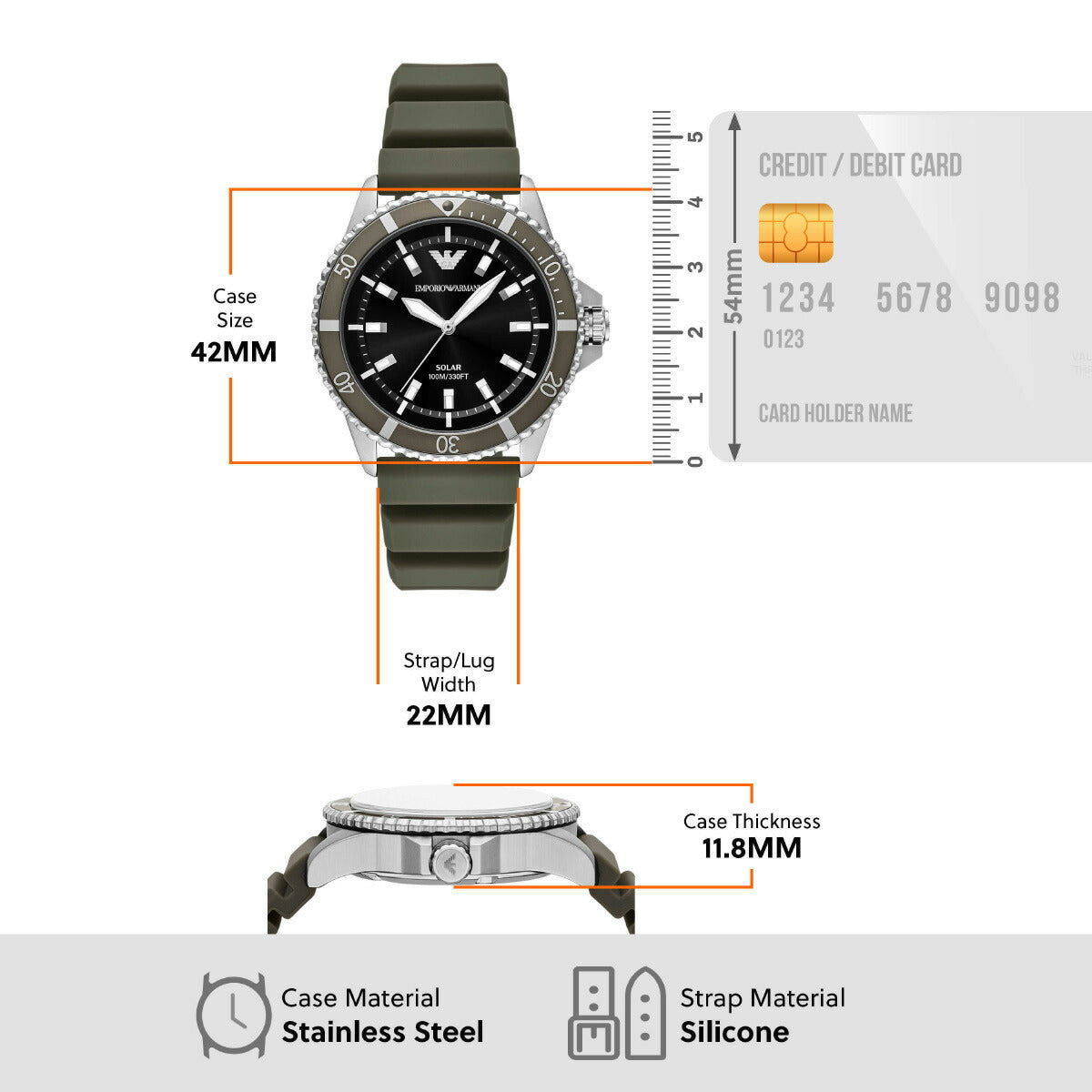 エンポリオアルマーニ EMPORIO ARMANI 腕時計 メンズ ワールドエクスプローラー ソーラーパワー 3針ウォッチ グリーンシリコン AR11699【2025 新作】