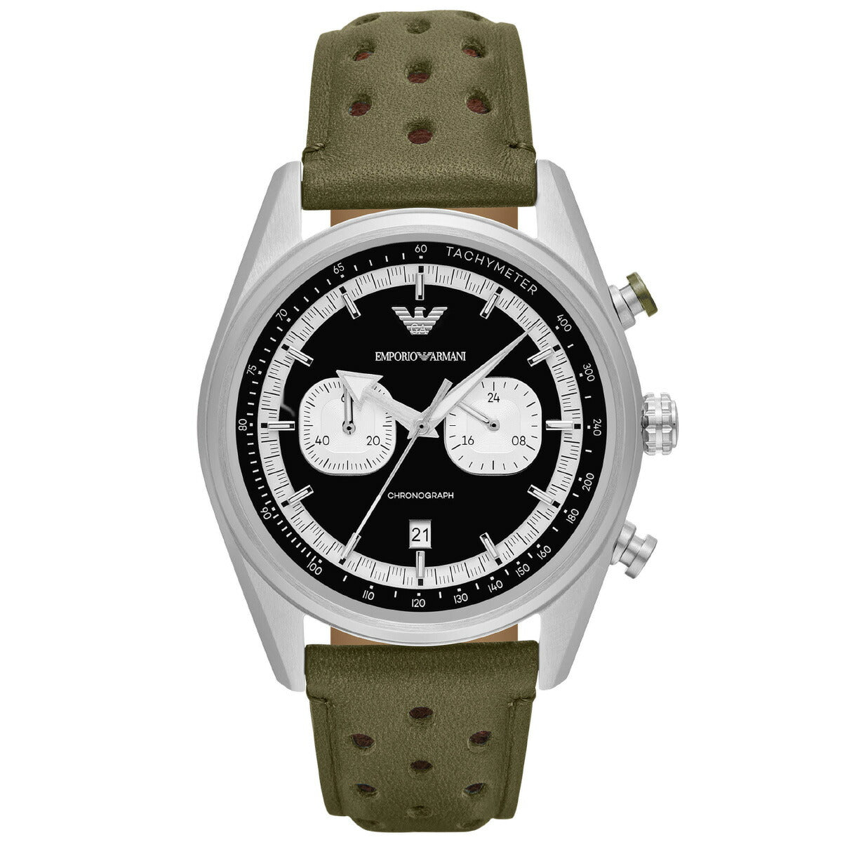 エンポリオアルマーニ EMPORIO ARMANI 腕時計 メンズ クロノグラフウォッチ グリーンレザー AR11709【2025 新作】
