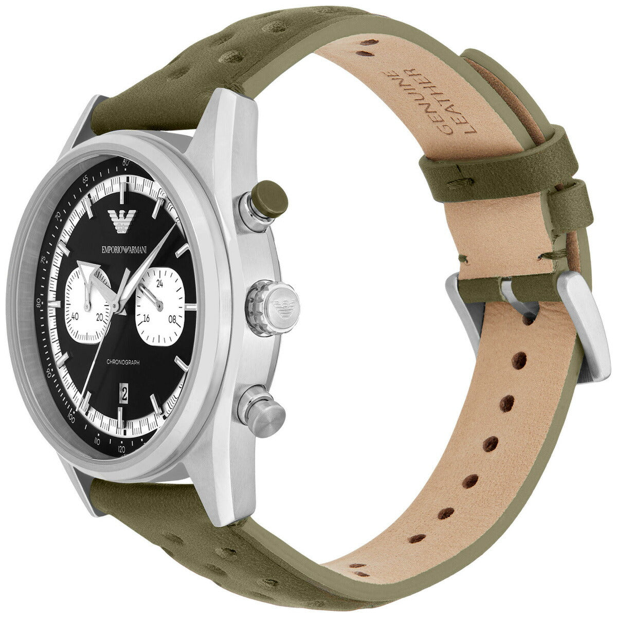 エンポリオアルマーニ EMPORIO ARMANI 腕時計 メンズ クロノグラフウォッチ グリーンレザー AR11709【2025 新作】