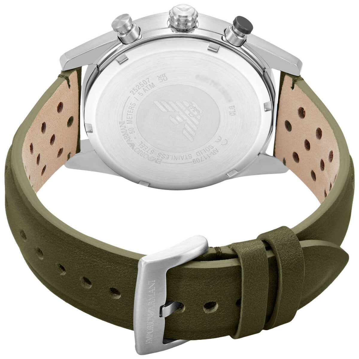 エンポリオアルマーニ EMPORIO ARMANI 腕時計 メンズ クロノグラフウォッチ グリーンレザー AR11709【2025 新作】