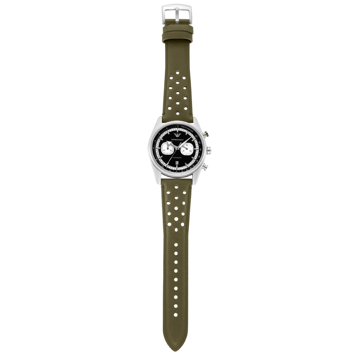 エンポリオアルマーニ EMPORIO ARMANI 腕時計 メンズ クロノグラフウォッチ グリーンレザー AR11709【2025 新作】