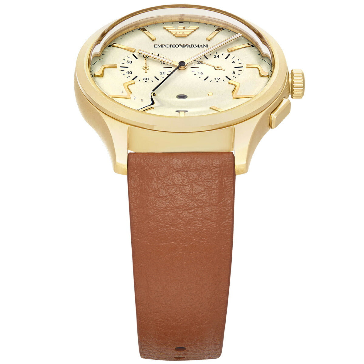 エンポリオアルマーニ EMPORIO ARMANI 腕時計 メンズ クロノグラフウォッチ ブラウンレザー AR11714
