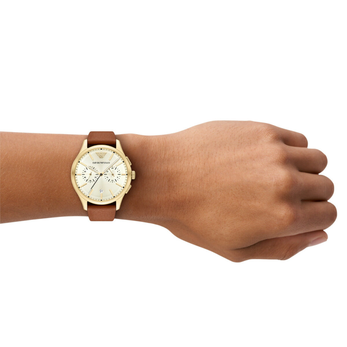 エンポリオアルマーニ EMPORIO ARMANI 腕時計 メンズ クロノグラフウォッチ ブラウンレザー AR11714