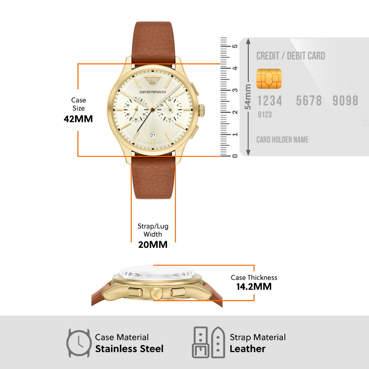 エンポリオアルマーニ EMPORIO ARMANI 腕時計 メンズ クロノグラフウォッチ ブラウンレザー AR11714