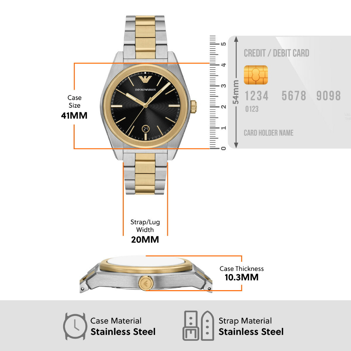 エンポリオアルマーニ EMPORIO ARMANI 腕時計 メンズ 3針デイトウォッチ ツートーンステンレススチール AR11715【2025 新作】