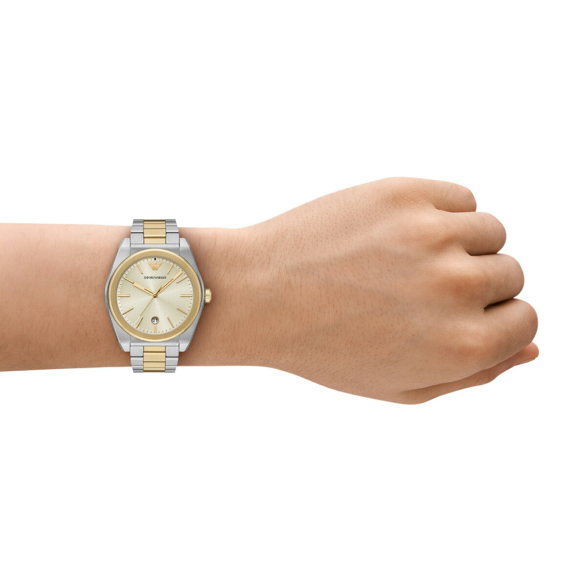 エンポリオアルマーニ EMPORIO ARMANI 腕時計 メンズ 3針デイトウォッチ ツートーンステンレススチール AR11716【2025 新作】