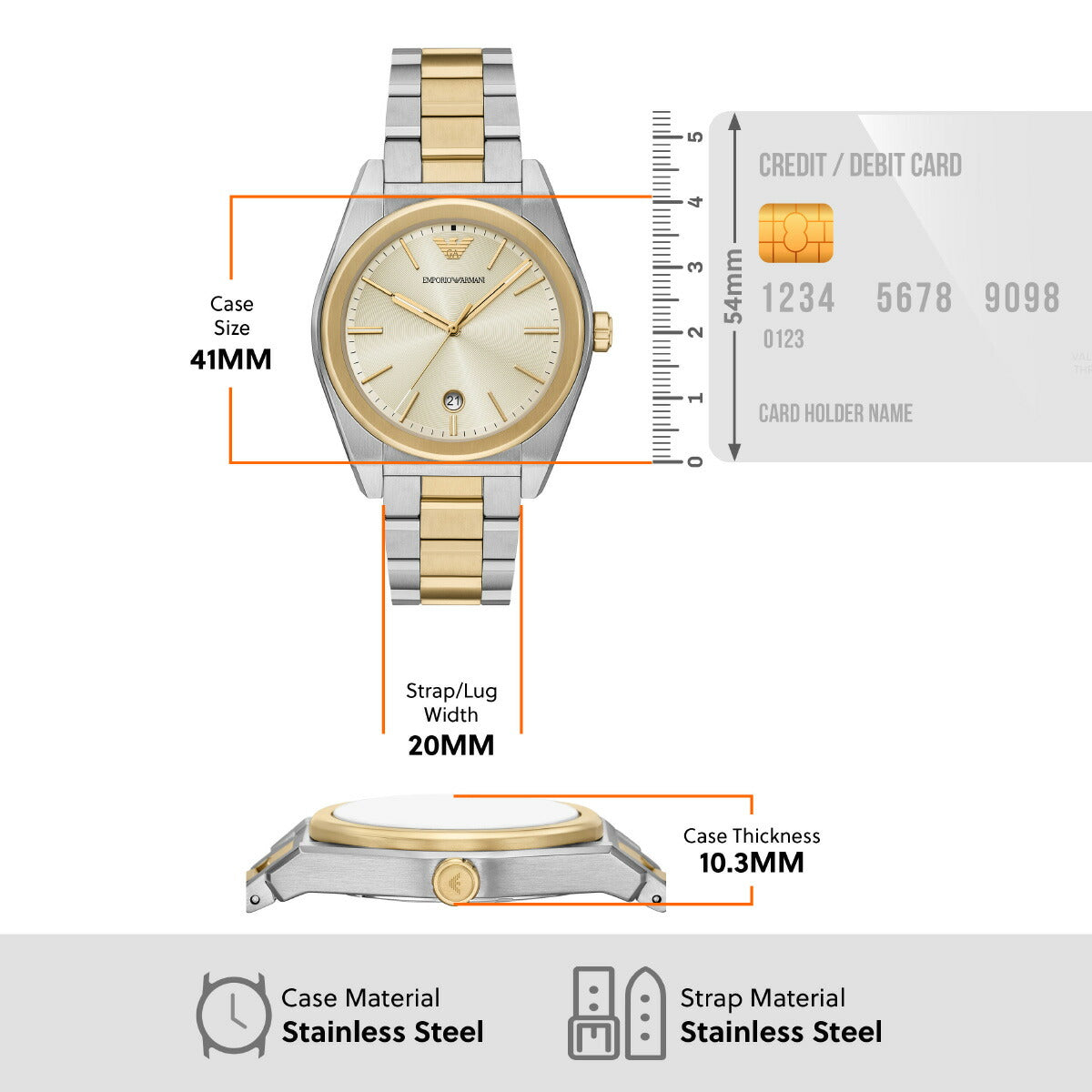 エンポリオアルマーニ EMPORIO ARMANI 腕時計 メンズ 3針デイトウォッチ ツートーンステンレススチール AR11716【2025 新作】