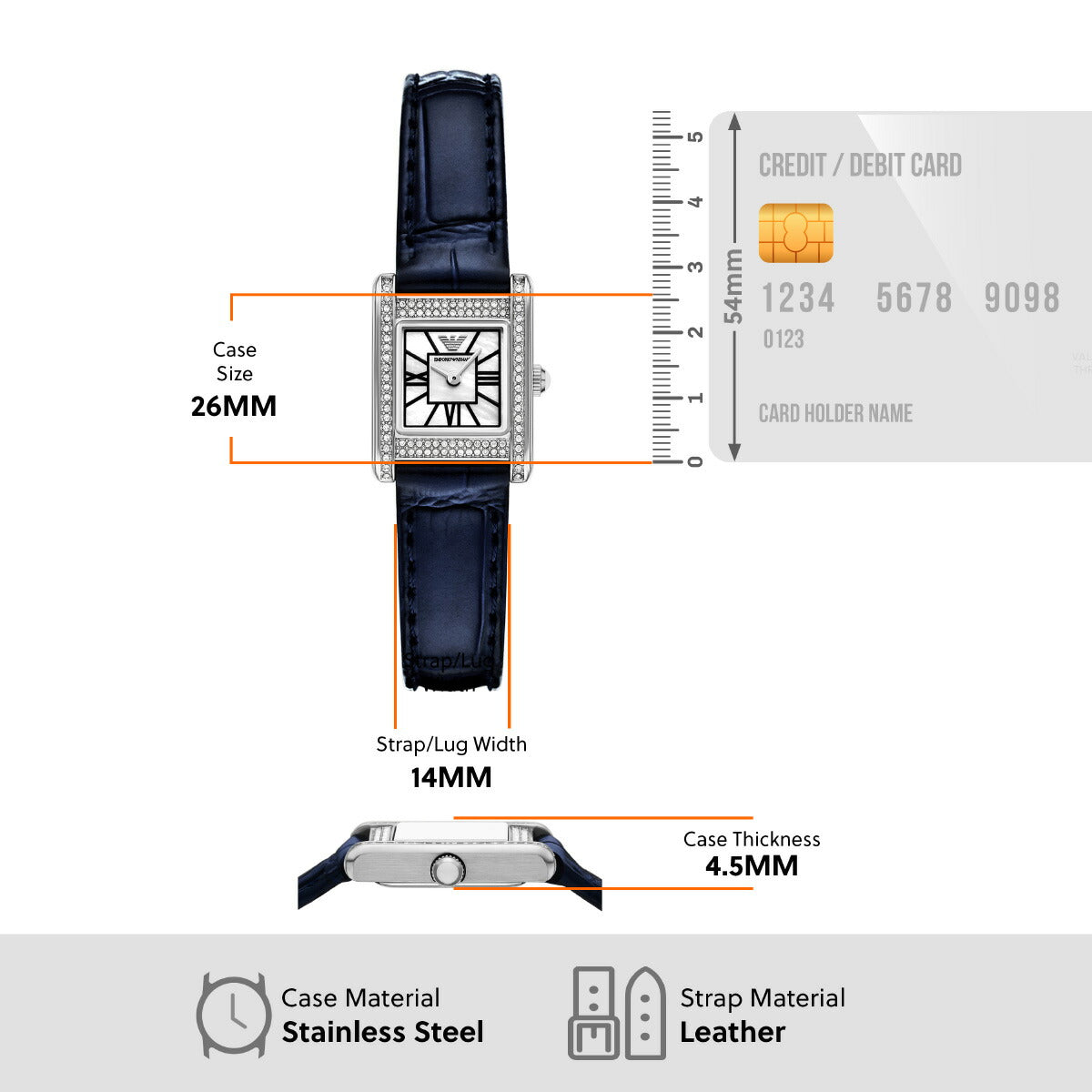 エンポリオアルマーニ EMPORIO ARMANI 腕時計 レディース 2針ウォッチ ディープブルーレザー AR11718【2025 新作】