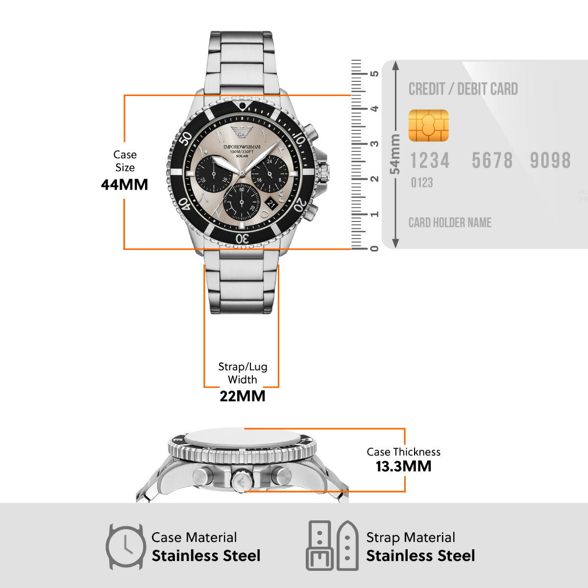 エンポリオアルマーニ EMPORIO ARMANI 腕時計 メンズ ソーラー クロノグラフ WORLD EXPLORER ステンレススチール AR11722【2025 新作】
