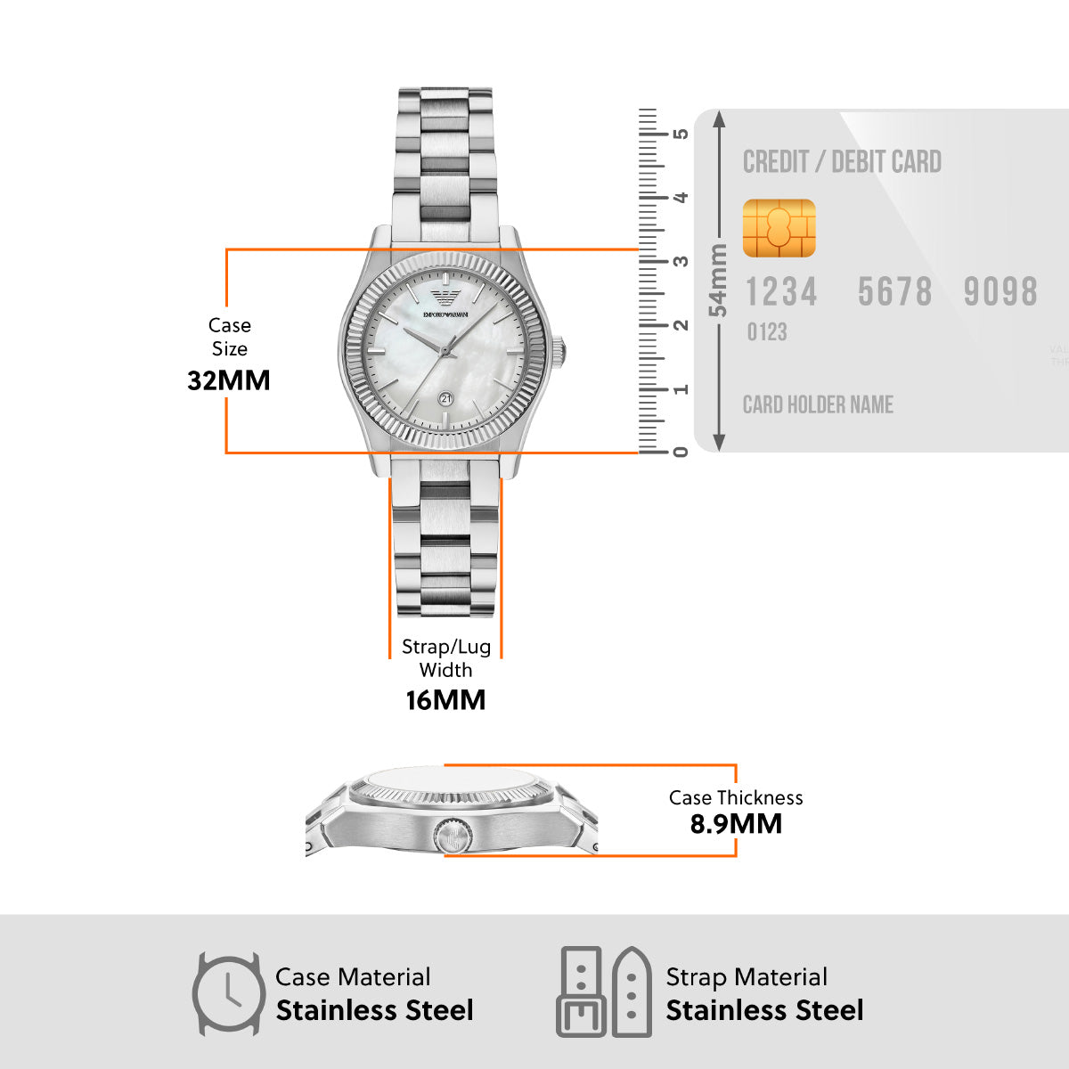 エンポリオアルマーニ EMPORIO ARMANI 腕時計 レディース 3針デイトウォッチ ステンレススチール AR11723【2025 新作】