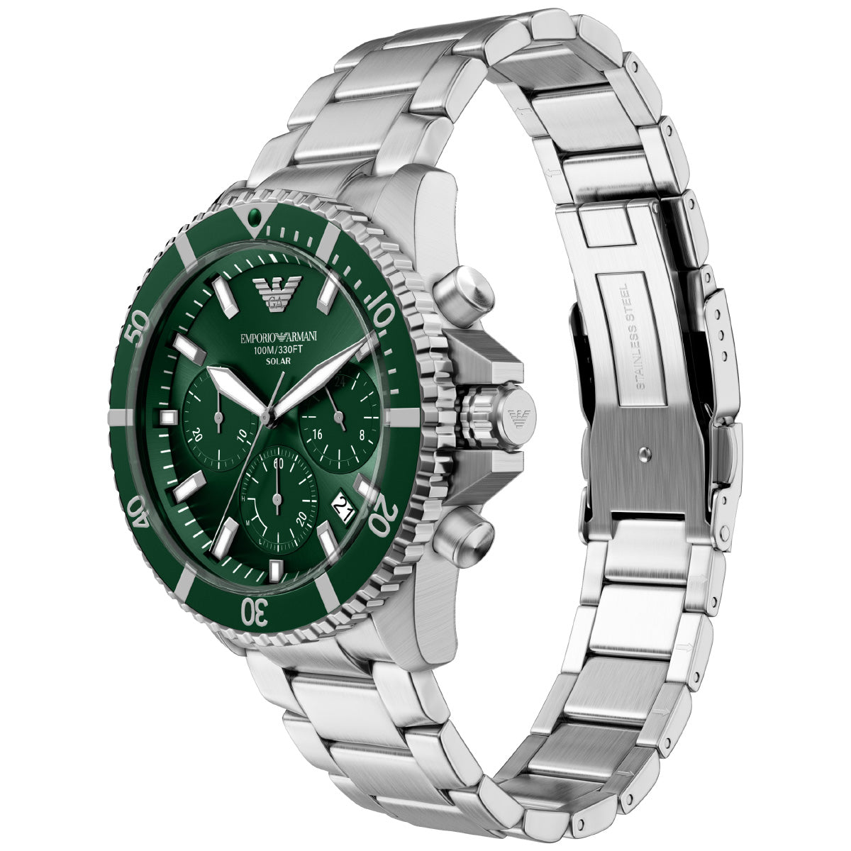 エンポリオアルマーニ EMPORIO ARMANI 腕時計 メンズ ソーラー クロノグラフ WORLD EXPLORER ステンレススチール AR11741【2026 新作】【60回分割手数料無料！】