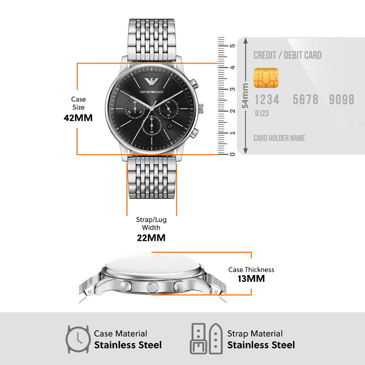 エンポリオアルマーニ EMPORIO ARMANI 腕時計 メンズ クロノグラフ ステンレススチール AR11772【2026 新作】【60回分割手数料無料！】