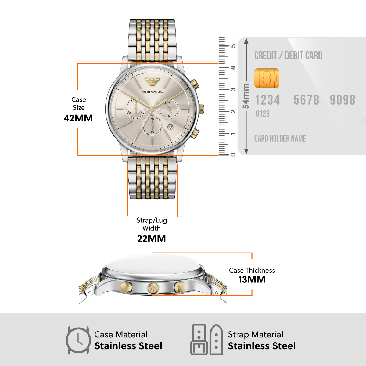 エンポリオアルマーニ EMPORIO ARMANI 腕時計 メンズ クロノグラフ ステンレススチール AR11773【2026 新作】【60回分割手数料無料！】