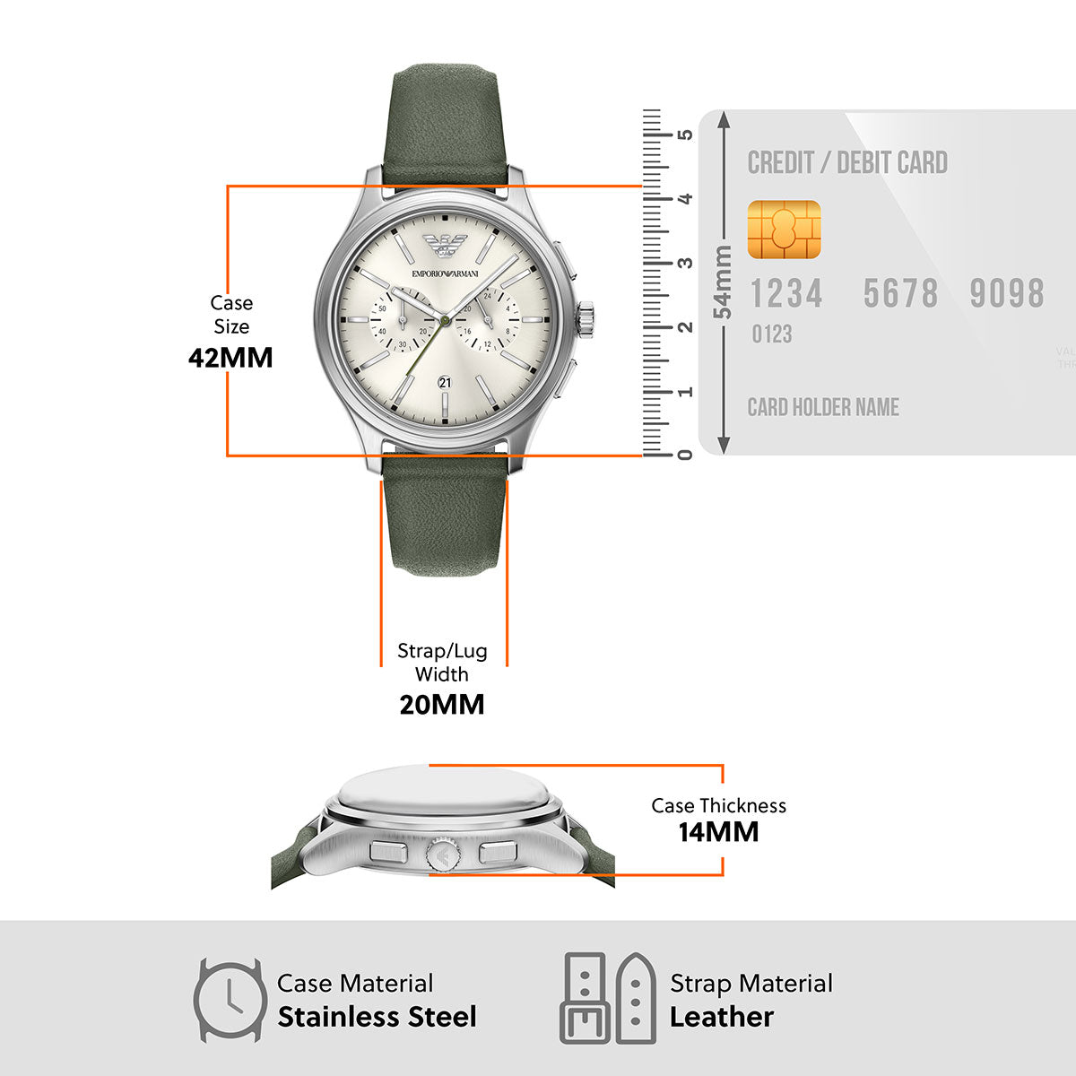 エンポリオアルマーニ EMPORIO ARMANI 腕時計 メンズ クロノグラフ レザー AR11801
