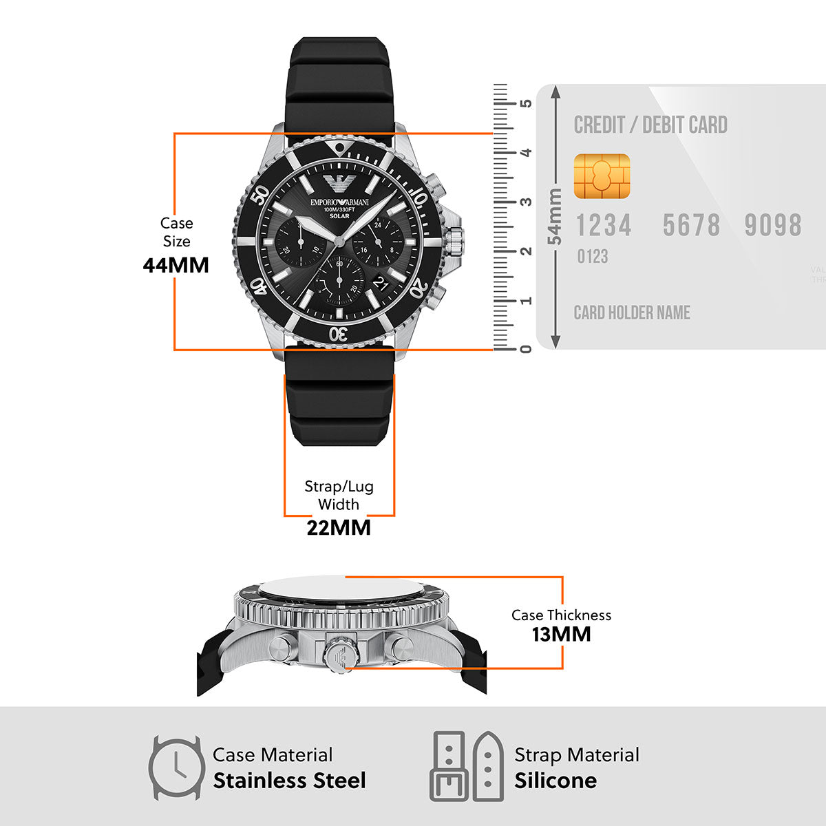 エンポリオアルマーニ EMPORIO ARMANI 腕時計 メンズ ソーラー クロノグラフ シリコン AR11830