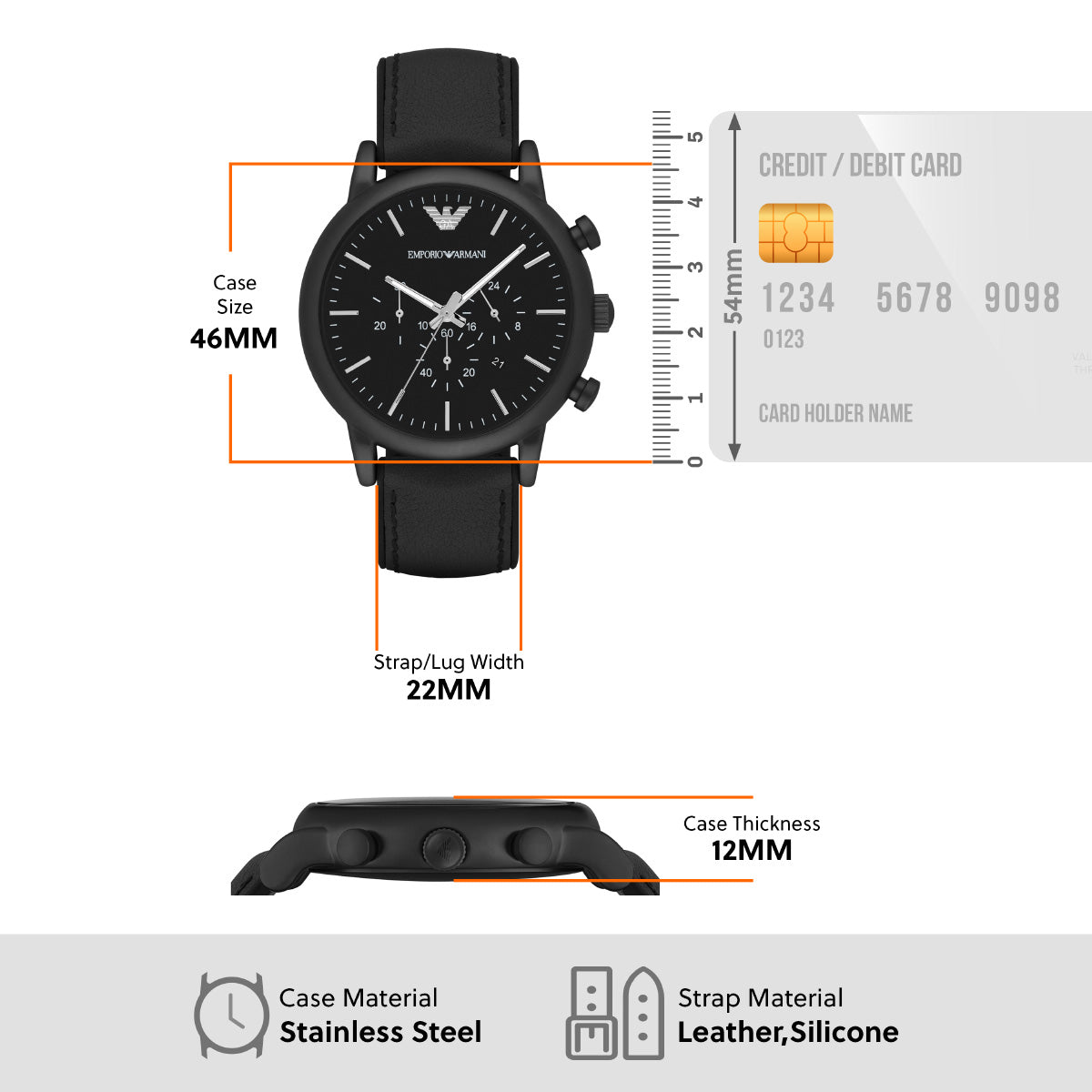 エンポリオアルマーニ EMPORIO ARMANI 腕時計 メンズ クロノグラフ レザー、シリコンウォッチ AR1970