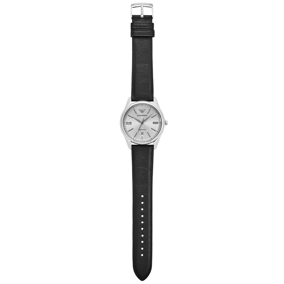 エンポリオアルマーニ EMPORIO ARMANI 腕時計 メンズ 自動巻き 3針デイトウォッチ ブラックレザー AR60077