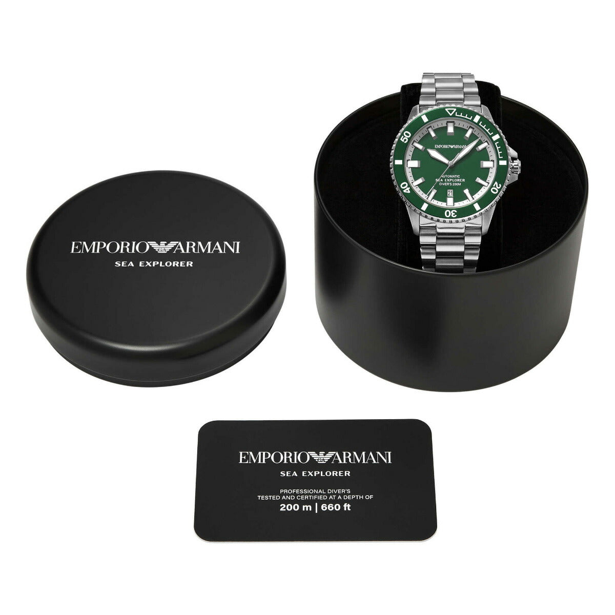 エンポリオアルマーニ EMPORIO ARMANI 腕時計 メンズ シーエクスプローラー 自動巻きウォッチ ステンレススチール AR60088【2025 新作】