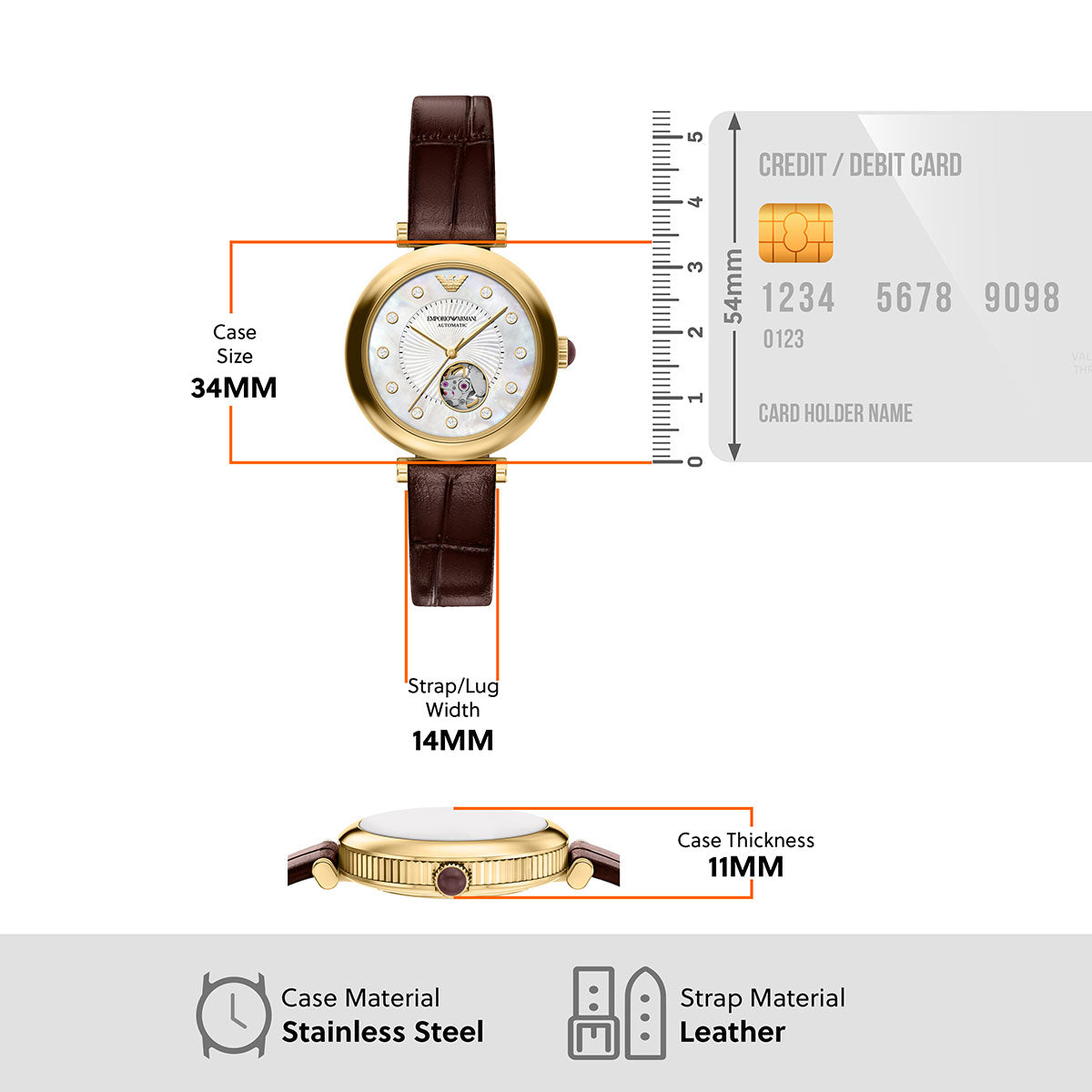 エンポリオアルマーニ EMPORIO ARMANI 腕時計 レディース 自動巻き レザー AR60097