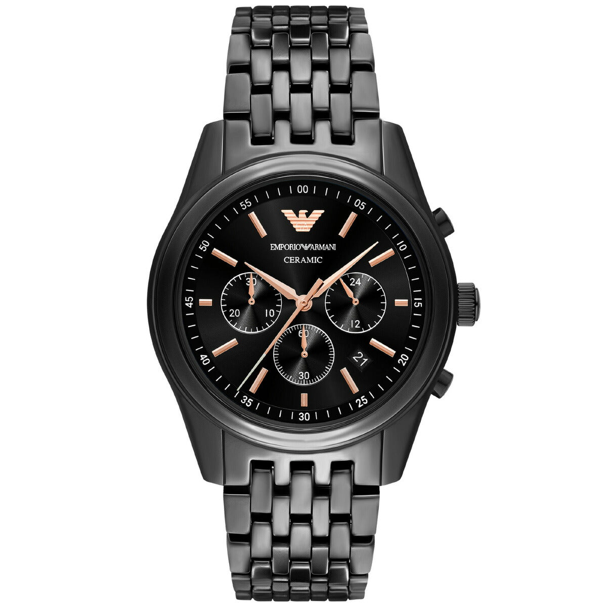 エンポリオアルマーニ EMPORIO ARMANI 腕時計 メンズ クロノグラフウォッチ ブラックセラミック AR70015【2025 新作】