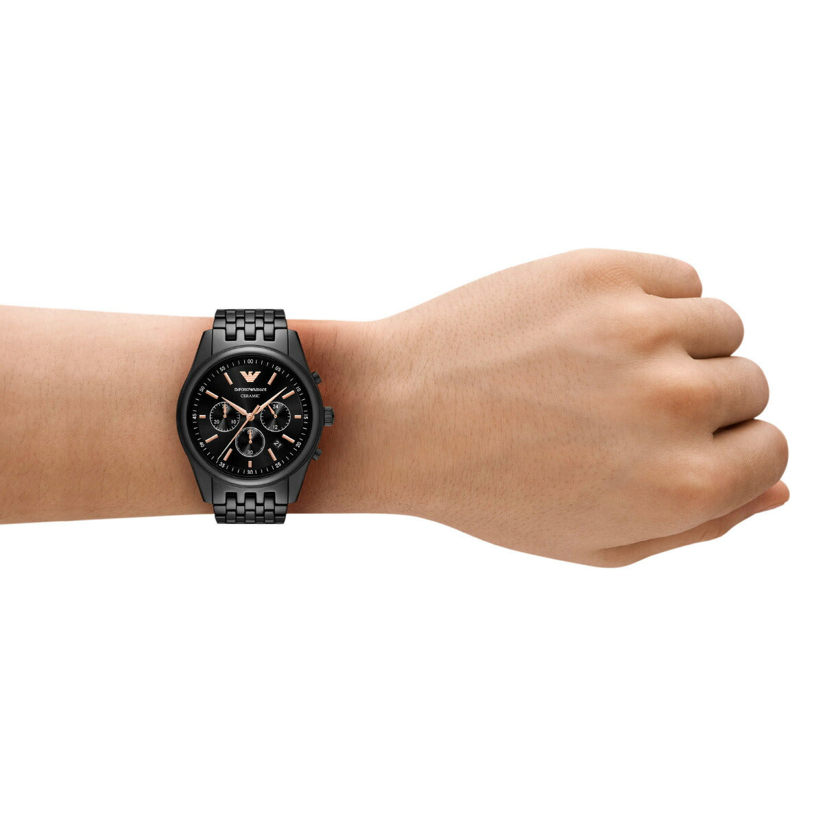 エンポリオアルマーニ EMPORIO ARMANI 腕時計 メンズ クロノグラフウォッチ ブラックセラミック AR70015【2025 新作】