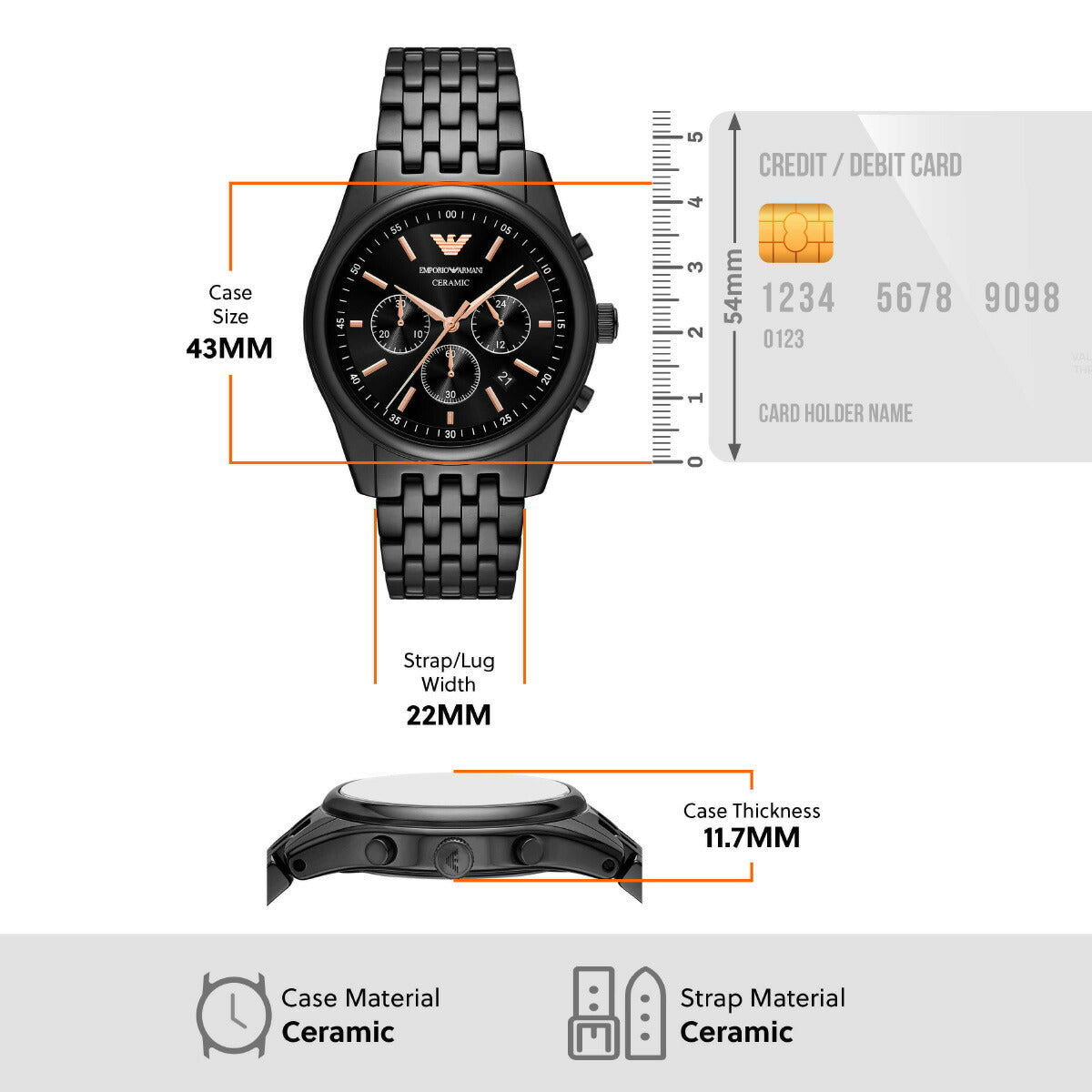 エンポリオアルマーニ EMPORIO ARMANI 腕時計 メンズ クロノグラフウォッチ ブラックセラミック AR70015【2025 新作】