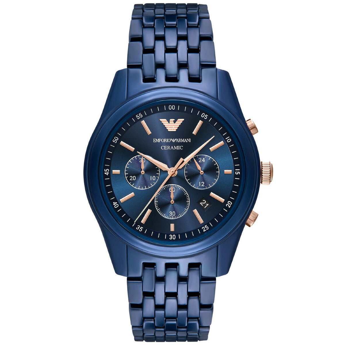 エンポリオアルマーニ EMPORIO ARMANI 腕時計 メンズ クロノグラフウォッチ ブルーセラミック AR70016【2025 新作】