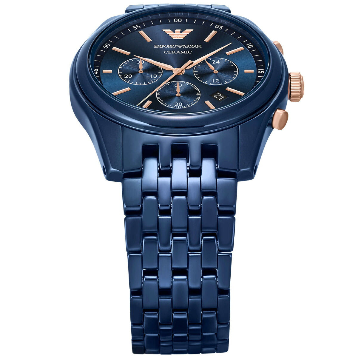 エンポリオアルマーニ EMPORIO ARMANI 腕時計 メンズ クロノグラフウォッチ ブルーセラミック AR70016【2025 新作】