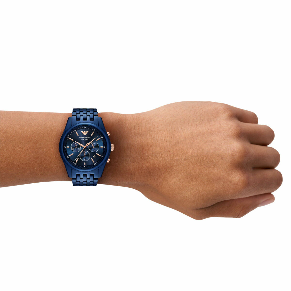 エンポリオアルマーニ EMPORIO ARMANI 腕時計 メンズ クロノグラフウォッチ ブルーセラミック AR70016【2025 新作】