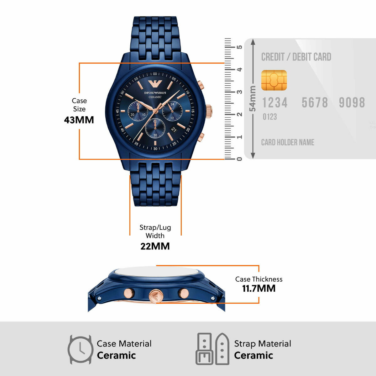 エンポリオアルマーニ EMPORIO ARMANI 腕時計 メンズ クロノグラフウォッチ ブルーセラミック AR70016【2025 新作】