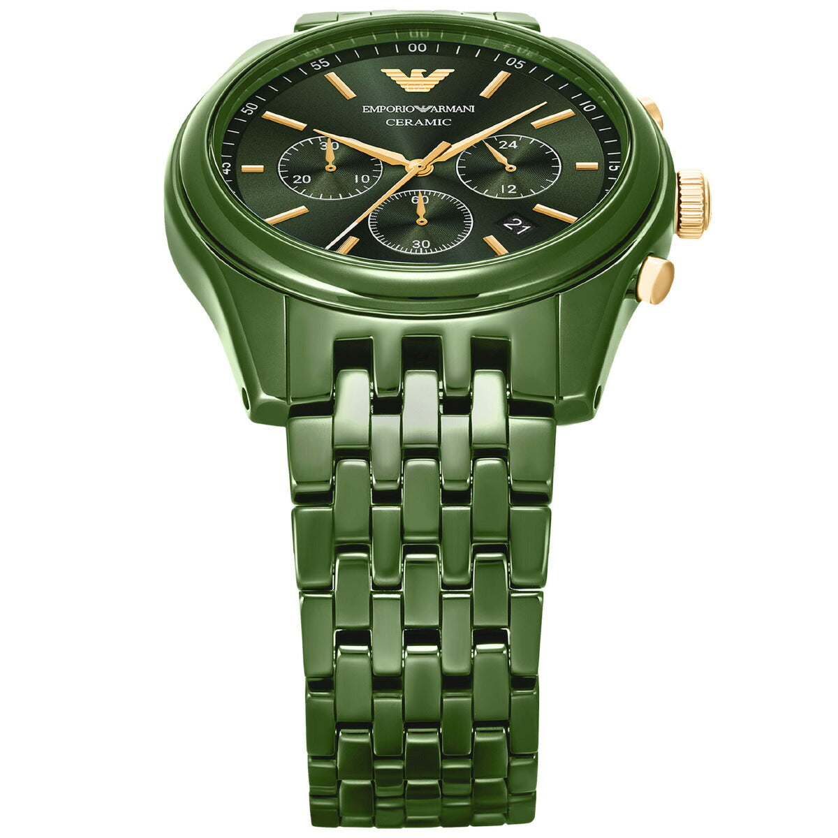 エンポリオアルマーニ EMPORIO ARMANI 腕時計 メンズ クロノグラフウォッチ グリーンセラミック AR70017【2025 新作】