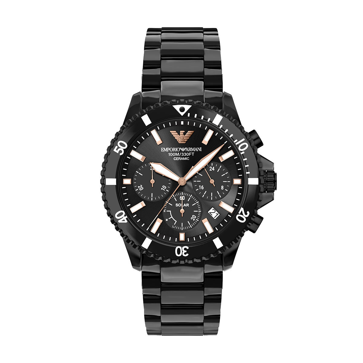 エンポリオアルマーニ EMPORIO ARMANI 腕時計 メンズ ソーラー クロノグラフ セラミック AR70022