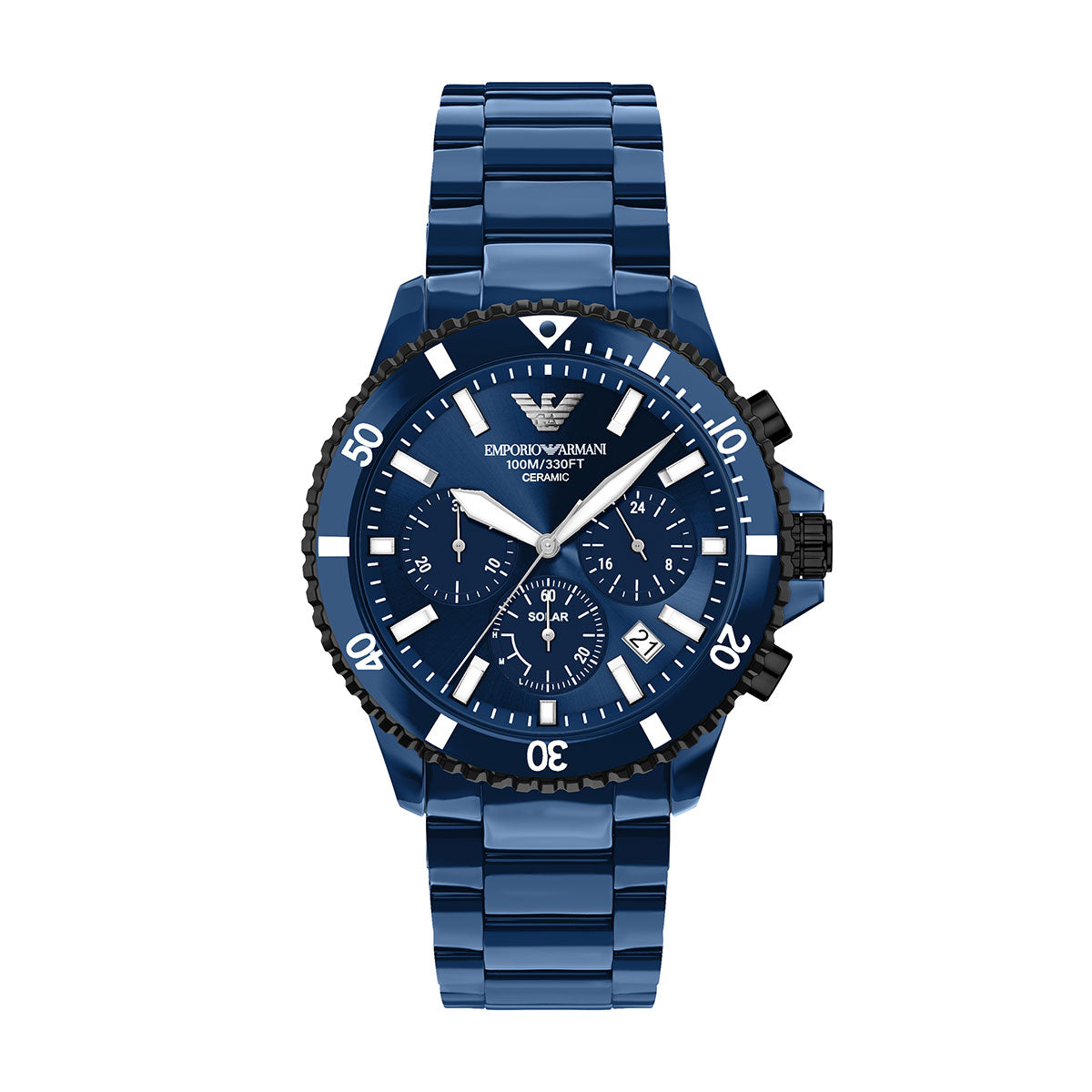 エンポリオアルマーニ EMPORIO ARMANI 腕時計 メンズ ソーラー クロノグラフ セラミック AR70024